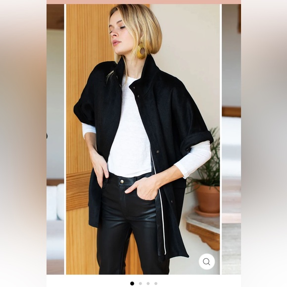 Emerson Fry wool cashmere black layering Jacket small classic quiet luxury - Picture 2 of 10